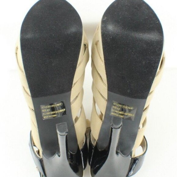 C Label 7.5 Jocelyn Faux Suede Black Patent 1.25" Platform 5.25" Heels - Picture 7 of 12